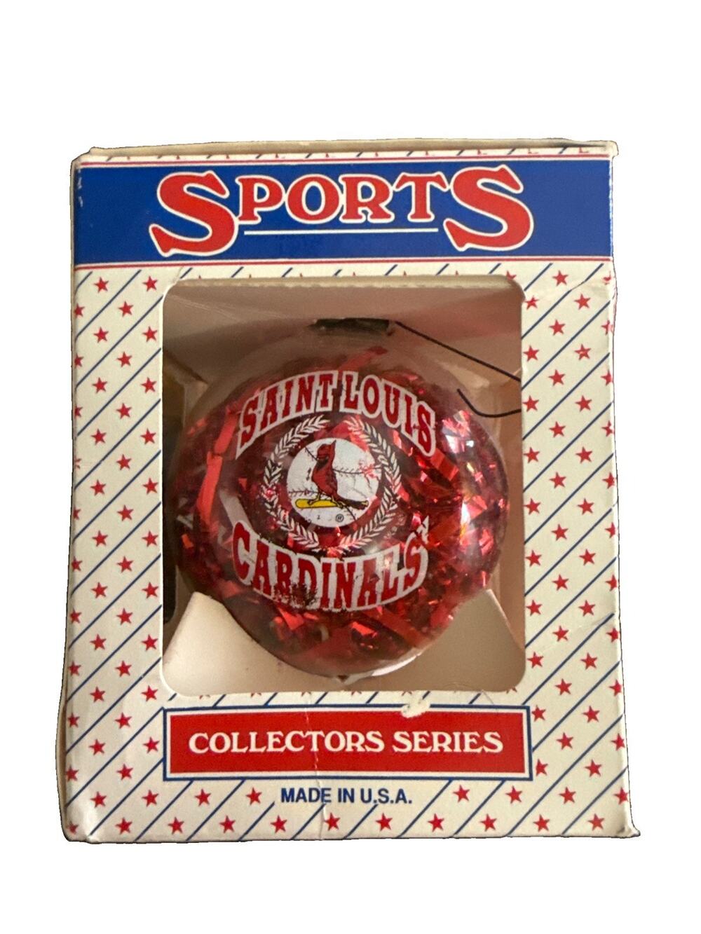 St. Louis Cardinals Glass Ball Christmas Ornament NIB Vintage 80’s Rare